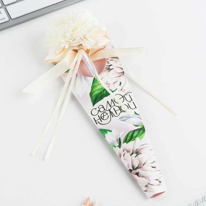 Ручка прикол шариковая синяя паста 1.0 мм «Самой нежной» хризантема с лентами Ручка прикол шариковая синяя паста 1.0 мм «Самой нежной» хризантема с лентами