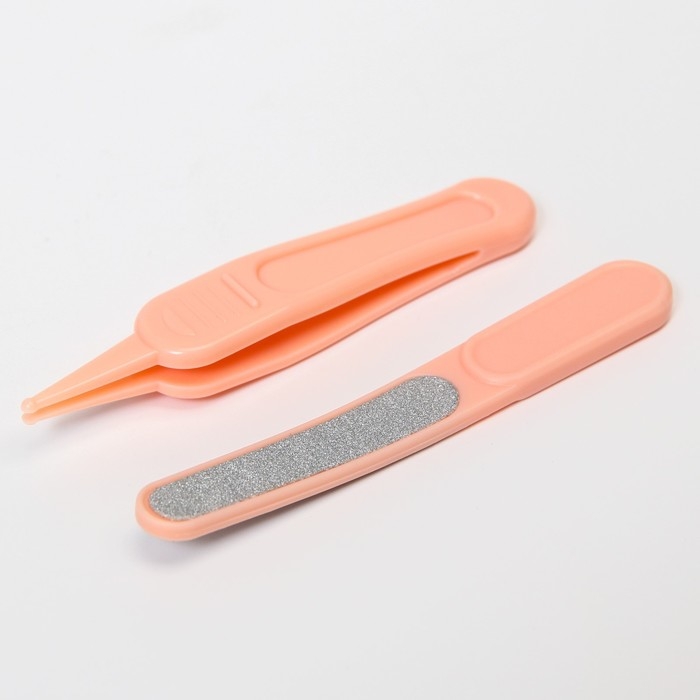 Набор маникюрный детский «Обезьянка»: ножницы, щипчики, пилочка, пинцет, цвет розовый Набор маникюрный детский «Обезьянка»: ножницы, щипчики, пилочка, пинцет, цвет розовый