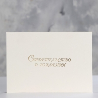 Папка для свидетельства о рождении "Белая" бумвинил, ламинат А5 Папка для свидетельства о рождении "Белая" бумвинил, ламинат А5