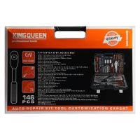 Набор инструментов универсальный KINGQUEEN WIB-90006, 72 зуба, 1/2 3/8 1/4", 146 предметов Набор инструментов универсальный KINGQUEEN WIB-90006, 72 зуба, 1/2 3/8 1/4", 146 предметов