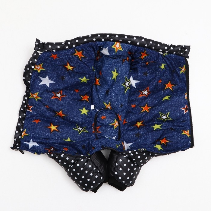 Комбинезон для собак Комбинезон для собак "Горошек", размер 18 (ДС 31, ОГ 46, ОШ 38 см), чёрный