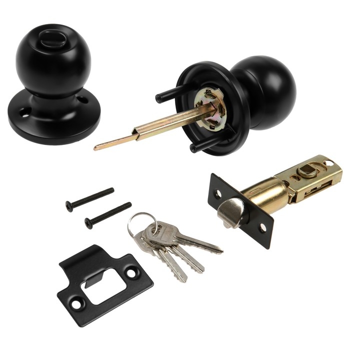 Защелка 1303, с ключом, цвет матовый черный Защелка 1303, с ключом, цвет матовый черный