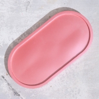 Подсвечник овальный из гипса,17,5х9х1,5см,розовый Подсвечник овальный из гипса,17,5х9х1,5см,розовый