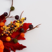 Декор на палочке &laquo;Тыква с красными листьями&raquo; 6 &times; 18 &times; 30 см