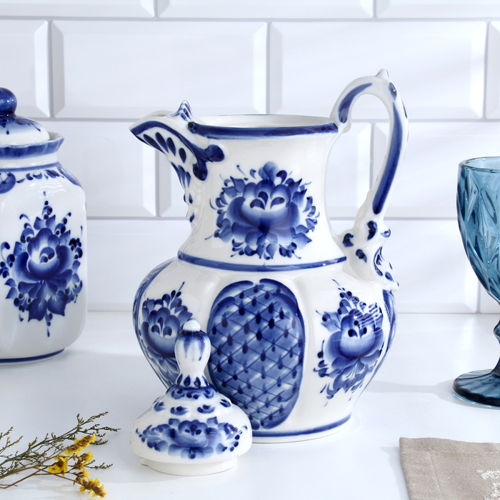 Кувшин &laquo;Восточный&raquo;, 15х18х27 см, 1,76 л, гжель