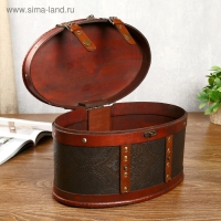 Шкатулка дерево состаренная "Дамаск и цветы" овал 18х30х19 см Шкатулка дерево состаренная "Дамаск и цветы" овал 18х30х19 см