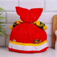 Грелка на чайник &laquo;Барыня&raquo;, со вставкой, жёлтый фартук, малая