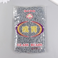 Бисер стекло 6/0 "Графит" полупрозрачный перламутр 450 гр Бисер стекло 6/0 "Графит" полупрозрачный перламутр 450 гр