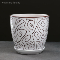 Горшок цветочный Абстракция белая 2,5 л Горшок цветочный Абстракция белая 2,5 л