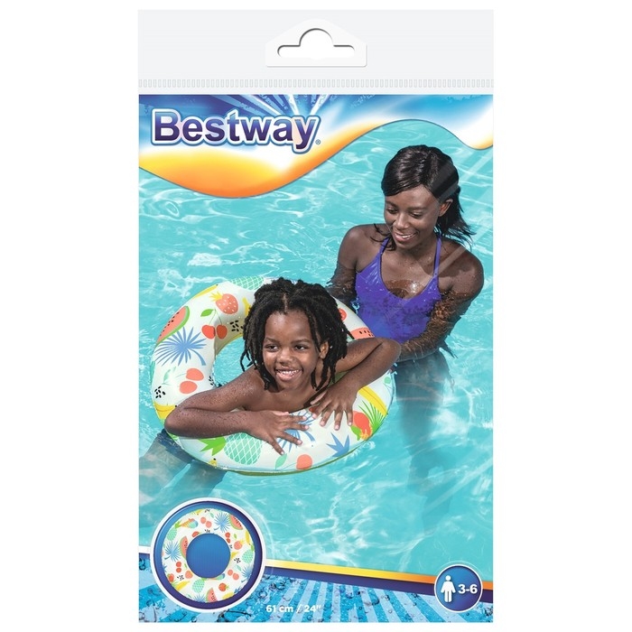 Круг надувной для плавания &laquo;Тропики&raquo;, d=61 см, от 3-6 лет, цвет МИКС, 36014 Bestway