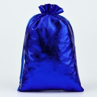 Мешочек подарочный парча &laquo;Новогодний подарок&raquo;, синий, 16 х 24 см, Новый год