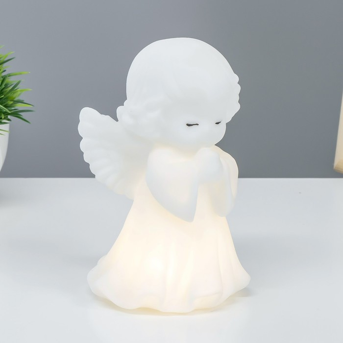Ночник Ночник "Ангелочек" LED батарейки 3xLR белый 8,5х8х14,5 см RISALUX