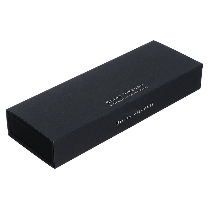 Ручка шариковая поворотная, 0.7 мм, BrunoVisconti BERGAMO, стержень синий, серый металлический корпус, в футляре