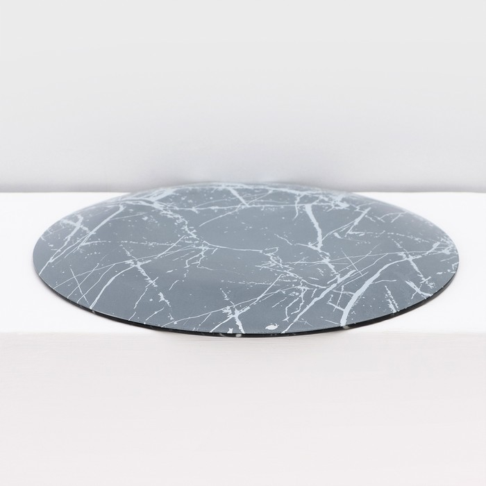 Набор столовый &laquo;Мрамор&raquo;, 7 предметов: тарелка d=30 см - 1 шт, d=21,5 см - 6 шт, цвет чёрный