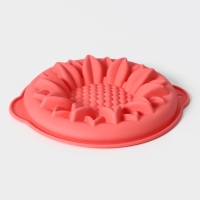 Форма для выпечки Доляна «Подсолнух», силикон, 29×6 см, с ручками, цвет МИКС Форма для выпечки Доляна «Подсолнух», силикон, 29×6 см, с ручками, цвет МИКС