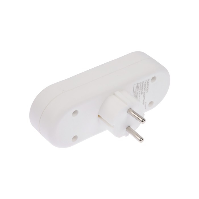 Тройник электрический REXANT, 6-10 А, без з/к, линейный, белый