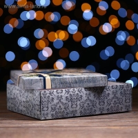 Новый год. Подарочная коробка "Ретро", 23,5 х 6,5 х 18,7 см Новый год. Подарочная коробка "Ретро", 23,5 х 6,5 х 18,7 см