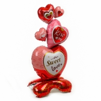 Шар фольгированный 61" &laquo;Сердца для любимой&raquo;, на подставке, под воздух