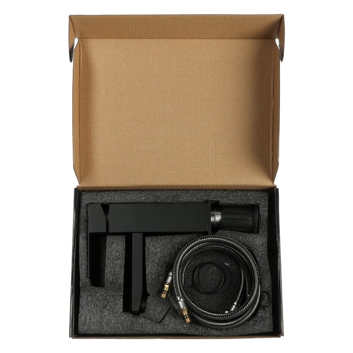 Смеситель для раковины ZEIN Z2393, картридж 40 мм, короткий излив, нержа сталь, черный 74468 Смеситель для раковины ZEIN Z2393, картридж 40 мм, короткий излив, нержа сталь, черный 74468