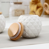 Набор банок керамических &laquo;Эстет&raquo;, 3 предмета: 280 мл, цвет белый