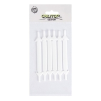 Набор шнурков для обуви, 6 шт, силиконовые, плоские, 13 мм, 9 см, цвет белый