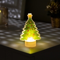 Световая картинка на подставке &laquo;Ёлочка&raquo; 11 см, батарейки, свечение тёплое белое
