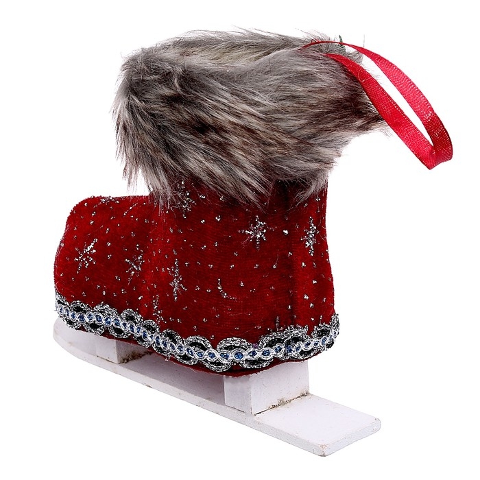 Конфетница &laquo;Сапожок&raquo;, на лыже, цвет бордовый