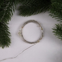 Гирлянда «Нить» 2 м роса, IP20, серебристая нить, 20 LED, 3 режима, батарейки AG13х3 (в комплекте), свечение мульти Гирлянда «Нить» 2 м роса, IP20, серебристая нить, 20 LED, 3 режима, батарейки AG13х3 (в комплекте), свечение мульти