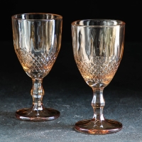 Набор бокалов стеклянных Доляна &laquo;Одри&raquo;, 210 мл, 2 шт, цвет золотой