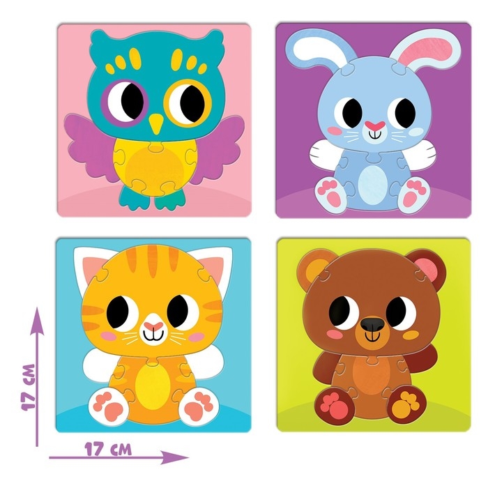 Пазл-сортер 4 в 1 &laquo;Животные&raquo;, 4 пазла