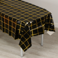 Скатерть в клетку 137 × 183 см, чёрная Скатерть в клетку 137 × 183 см, чёрная