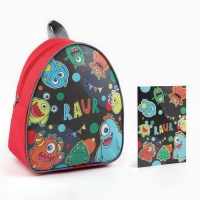 Детский рюкзак с блокнотом &laquo;Монстрики&raquo;, 23х20,5 см