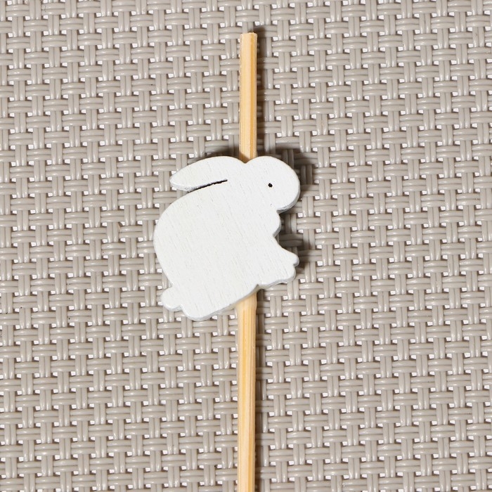 Шпажки Доляна &laquo;Пасхальные кролики&raquo;, 12 см, набор 25 шт, цвет белый