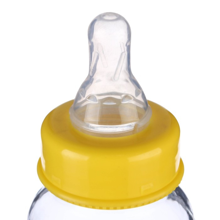 Бутылочка для кормления стекло &laquo;Мишка Принц&raquo;, классическое горло, средний поток, 180 мл., от 3 мес.