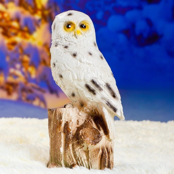 Садовая фигура Садовая фигура "Сова на пне" полярная, 28см