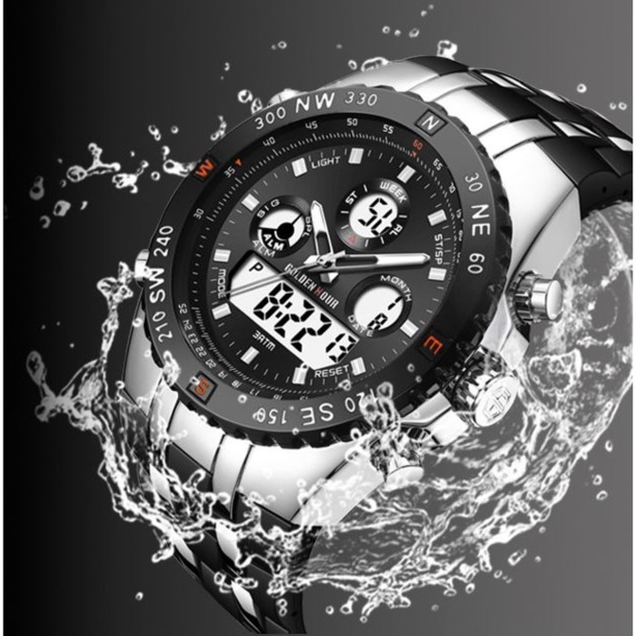 Часы наручные электронные, d-5 см, с будильником, календарем, подсветкой, 1 АТМ