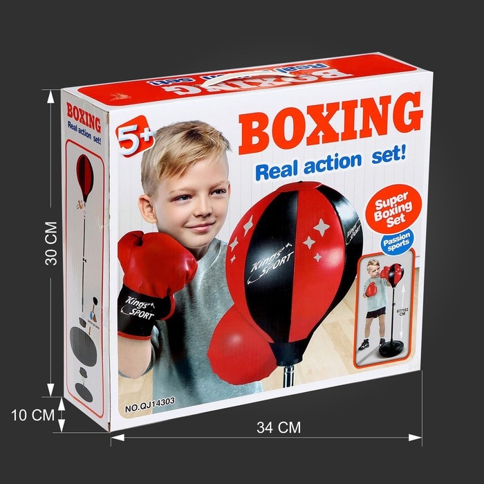 Набор для бокса &laquo;Профи 2&raquo;, напольная груша с присоской, перчатки, высота 70-100 см