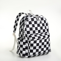 Рюкзак молодёжный из текстиля, 4 кармана, цвет белый/чёрный Рюкзак молодёжный из текстиля, 4 кармана, цвет белый/чёрный