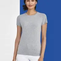 Футболка женская Miss 150 серый меланж, размер XXL