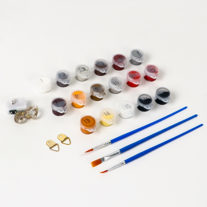 Картина по номерам с подрамником и гирляндой &laquo;Набережная&raquo;, 30 х 40 см