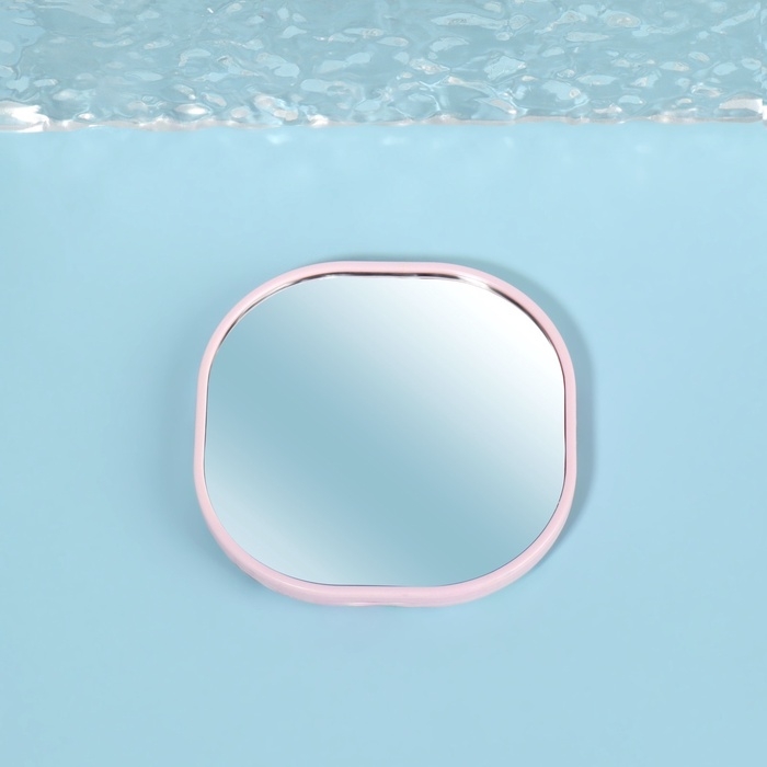 Зеркало карманное &laquo;Узор&raquo;, с подставкой, 8 &times; 8 см, цвет розовый