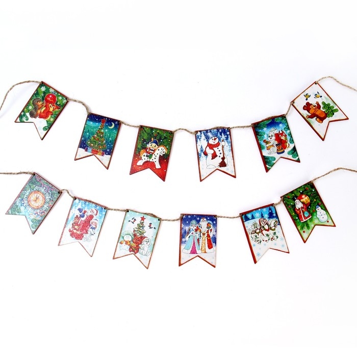 Набор &laquo;Новогодние флажки&raquo;, 12 деталей