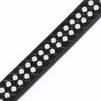 Ошейник рифленый с 2 рядами клепок, 33 х 1,2 см, ОШ 23-29, черный Ошейник рифленый с 2 рядами клепок, 33 х 1,2 см, ОШ 23-29, черный