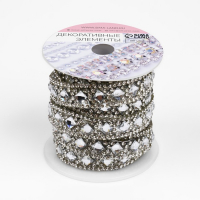 Стразы термоклеевые &laquo;Квадрат&raquo;, ширина - 13 мм, 4,5 &plusmn; 0,5 м, цвет серебряный