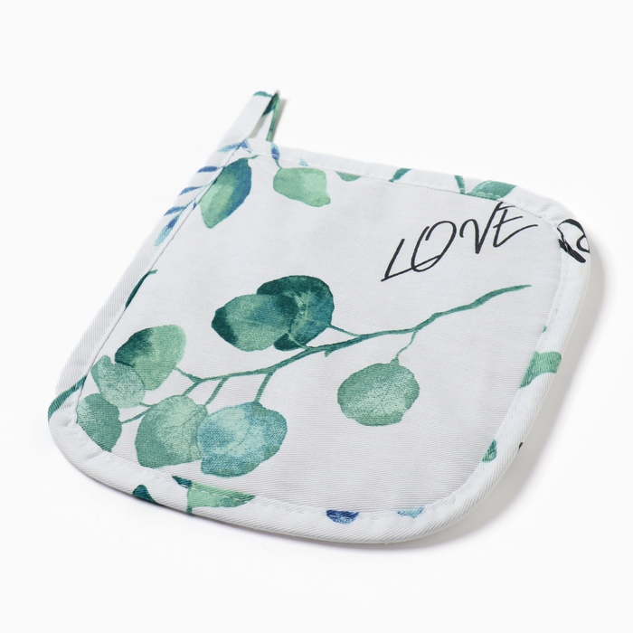 Прихватка "Этель" Eucalyptus 19х19см,100% хлопок, саржа 190 гр/м2