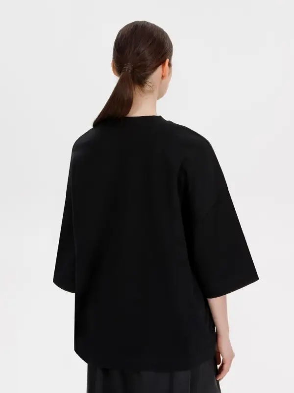 Футболка оверсайз Big boss, черная, размер XS/S