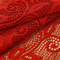 Кружевная эластичная ткань &laquo;Розы&raquo;, 165 &plusmn; 5 мм &times; 2,7 &plusmn; 0,5 м, цвет бордовый