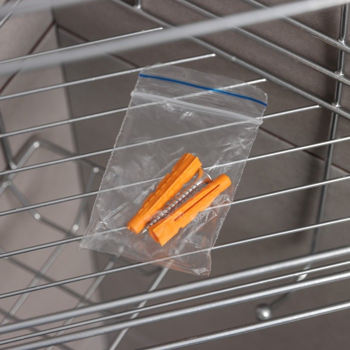 Полка угловая с мыльницей и вешалкой 2-х ярусная, 25,5×42,5 см, цвет хром Полка угловая с мыльницей и вешалкой 2-х ярусная, 25,5×42,5 см, цвет хром