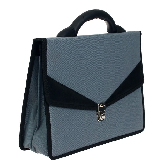 Портфель деловой 350 х 260 х 100 мм, текстильный, 2 отделения Портфель деловой 350 х 260 х 100 мм, текстильный, 2 отделения "Ладога" комбинированный серый, 1С112