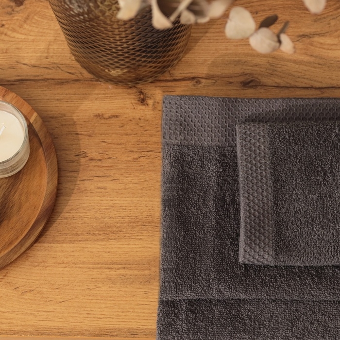 Набор махровых полотенец LoveLife Набор махровых полотенец LoveLife "Natural graphite" 3 шт: 70х130,50х80,30х50 см., 100% хл 1040190